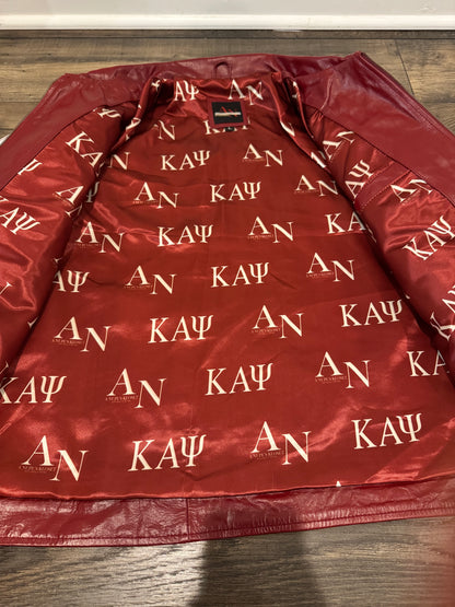 🧥 Kappa Alpha Psi® “Fall ’85 Legacy” Leather Racing Jacket – Alpha Nu Chapter