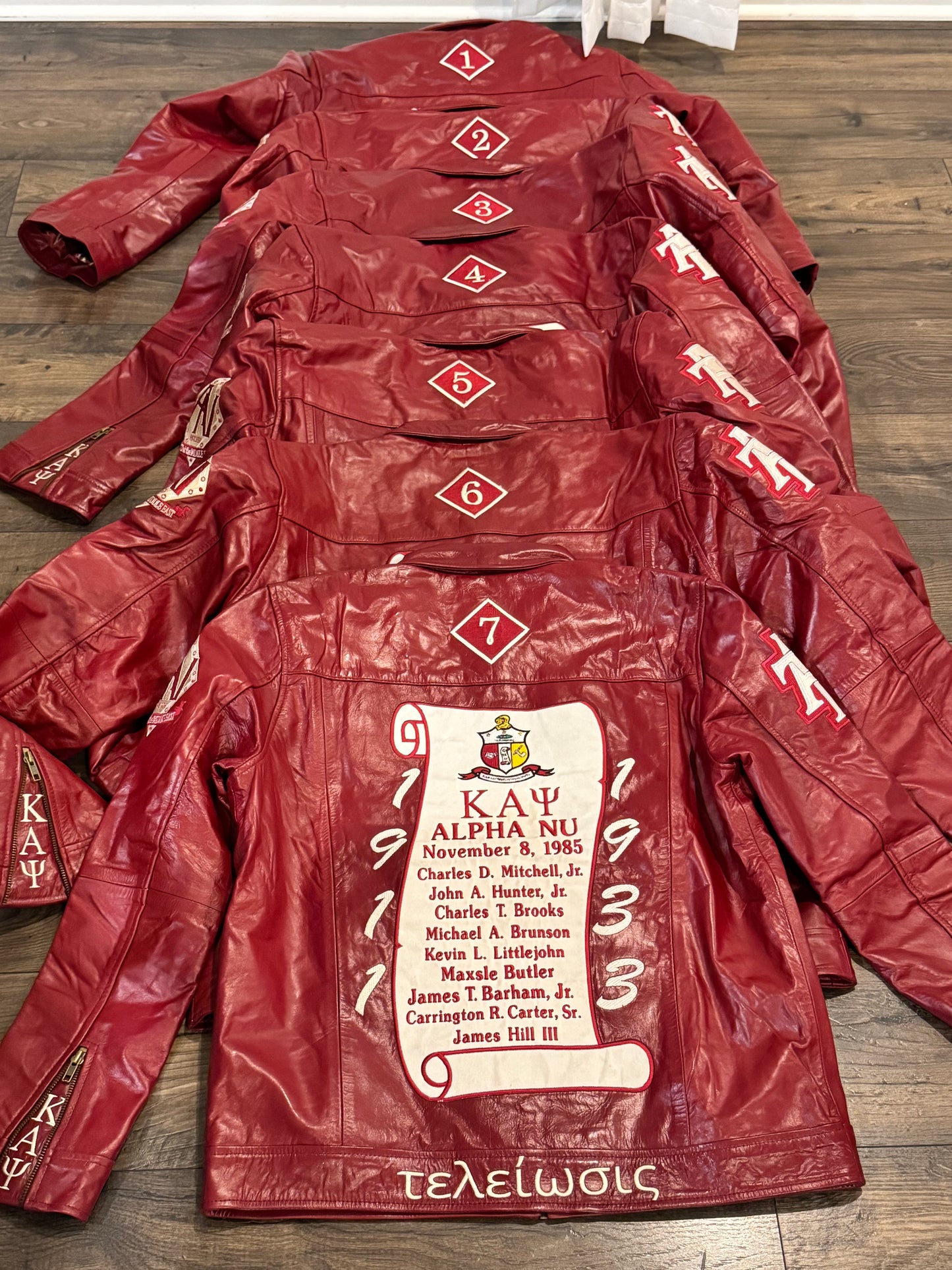 🧥 Kappa Alpha Psi® “Fall ’85 Legacy” Leather Racing Jacket – Alpha Nu Chapter