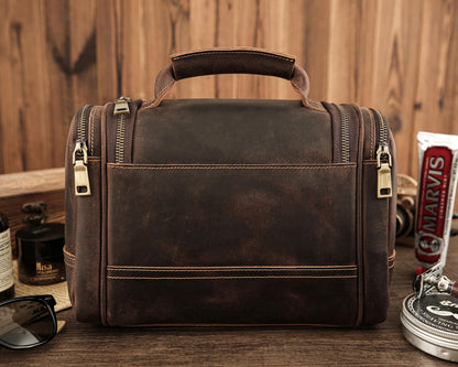 Personalized Leather Dopp Kit, Laser Engraved Men’s Toiletry Bag, Full Grain Leather Toiletry Bag, Gift for Him, Groomsmen