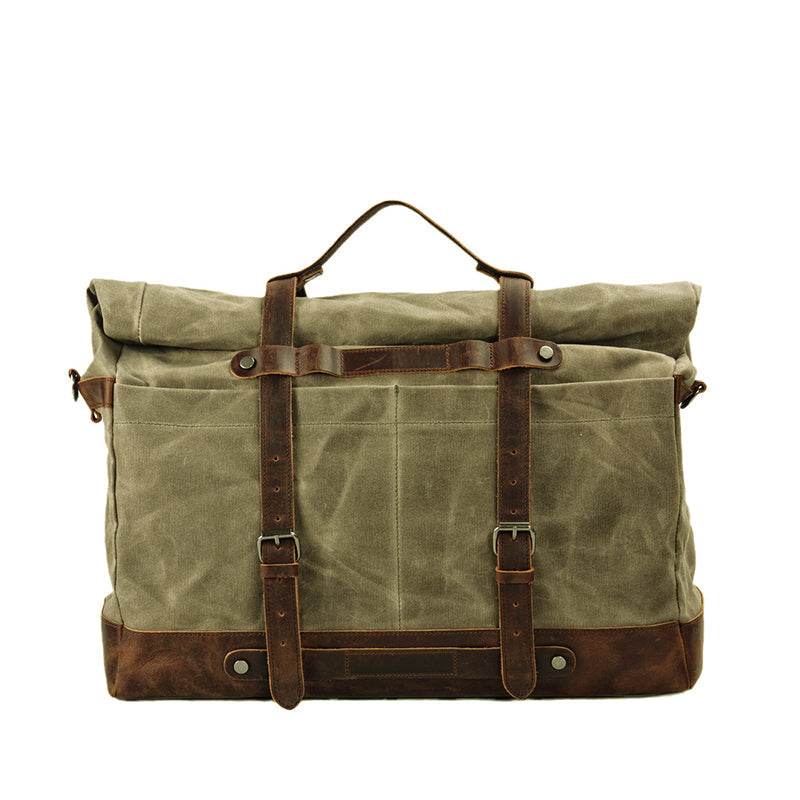 Waxed Canvas Duffel Bag Waterproof Canvas Travel Weekend Bag  Carry on Weekender Overnight Bag For Mens