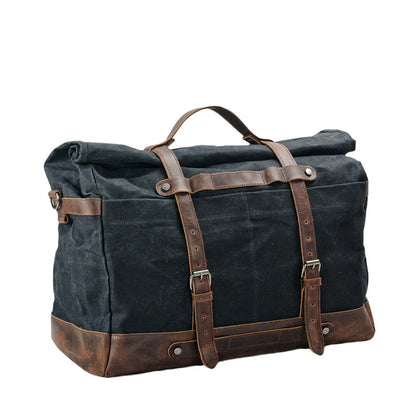 Waxed Canvas Duffel Bag Waterproof Canvas Travel Weekend Bag  Carry on Weekender Overnight Bag For Mens