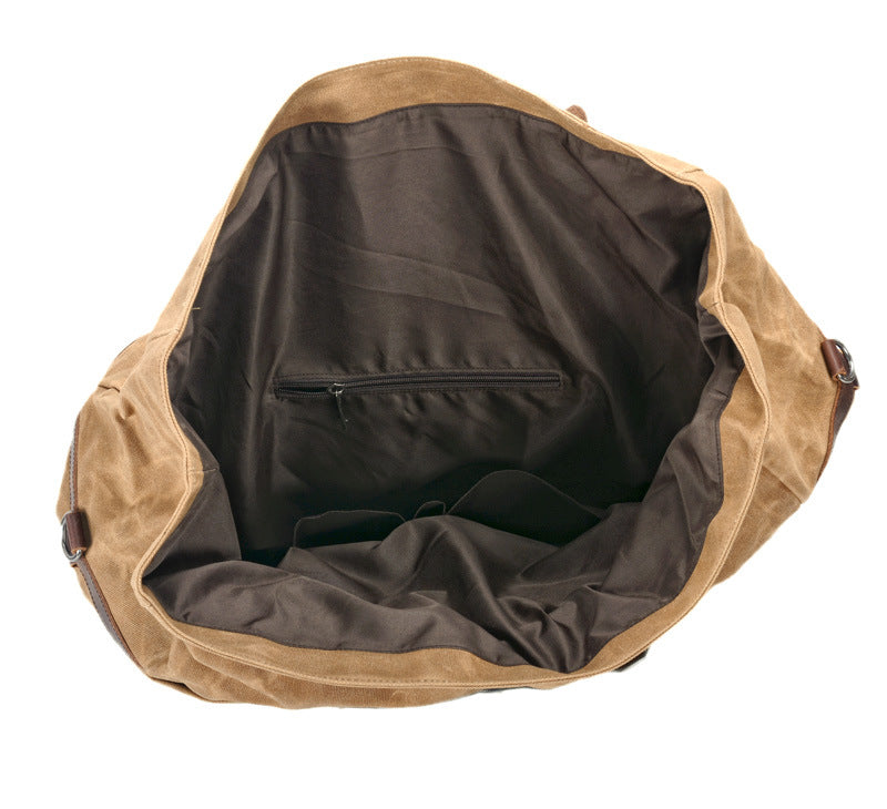 Waxed Canvas Duffel Bag Waterproof Canvas Travel Weekend Bag  Carry on Weekender Overnight Bag For Mens