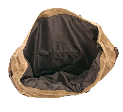 Waxed Canvas Duffel Bag Waterproof Canvas Travel Weekend Bag  Carry on Weekender Overnight Bag For Mens